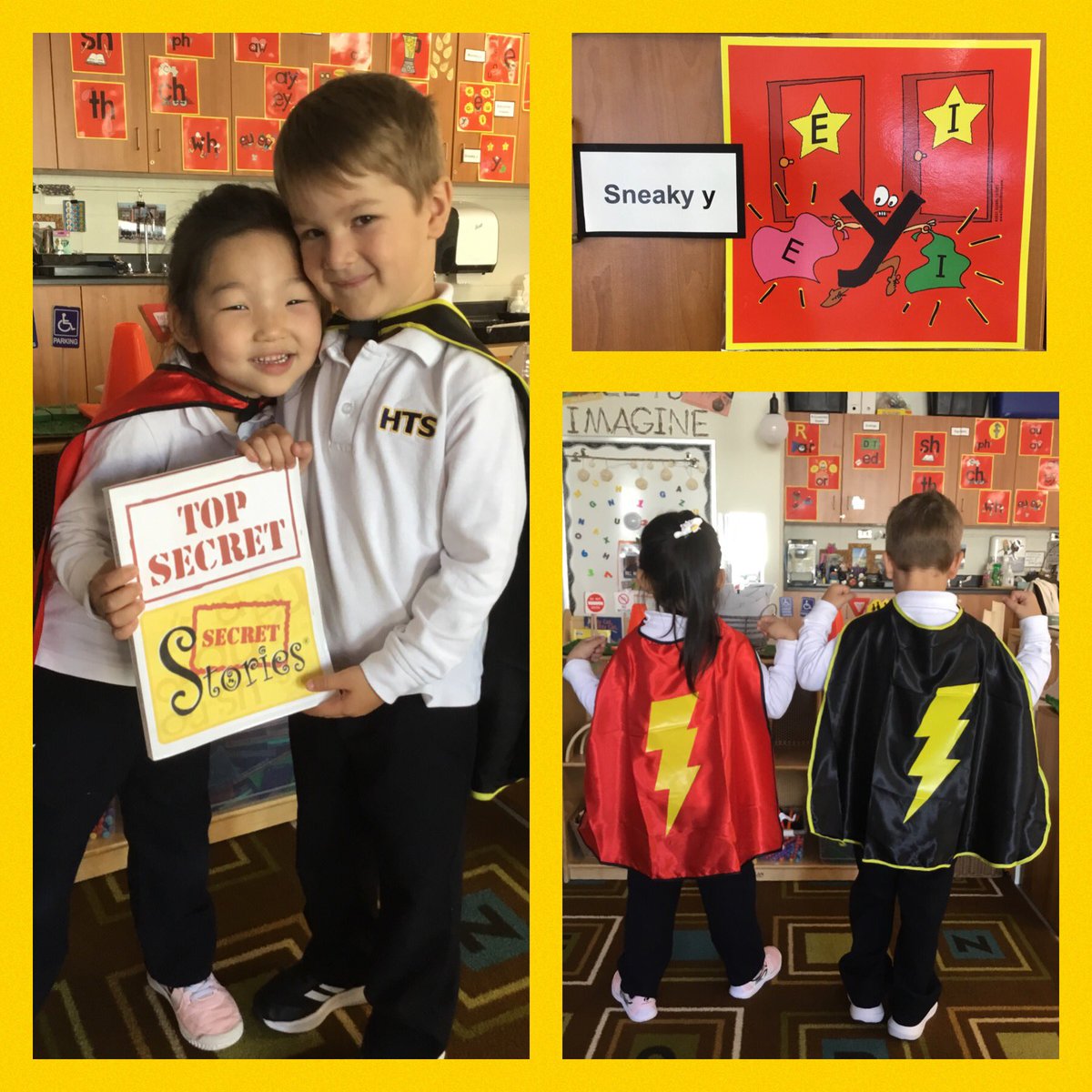 HTS_Kindies's tweet photo. Ask us about the story of “sneaky y” #superherovowels #vowelswearcapes #secretstories @HTSRichmondHill https://t.co/rEnv7chWN7