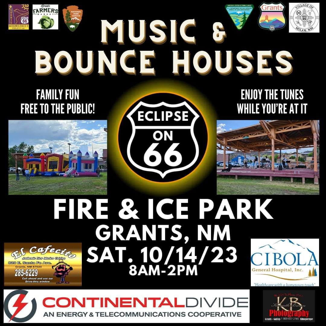 GrantsMSProject's tweet photo. Have you made your plans yet? If you aren't in Grants for Eclipse on 66 then you must be nowhere! Drop those other plans and set your calendar for Saturday, October 14th, 2023! From 8am till 2pm we will be having fun in the Fire &amp; Ice Park with all kinds of Eclipse Festivities! https://t.co/ltob0oAgPX