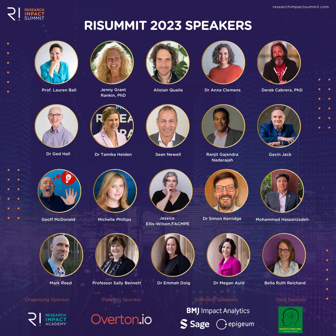 resimpacademy's tweet photo. We are beyond grateful to our esteemed speakers for sharing their time and expertise, to our amazing sponsors for their unwavering support for the 2023 Research Impact Summit, and of course to you for registering and being part of this global event! 🙏✨

#RISummit https://t.co/BJ2S93su0f