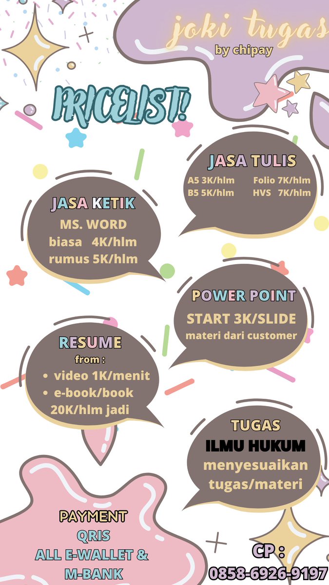 cuciqan's tweet photo. Halo, aku open kembali🫶
Menerima joki dadakan/mepet deadline🙆‍♀️
• Jasa Tulis
• Jasa Ketik
• PPT (Power Point) 
• Resume
• Makalah
• Tugas Ilmu Hukum
• Aksara Jawa
langsung aja tap link ini yaa guys
🫳https://t.co/RordH4B97F 
🫴https://t.co/6wuESkIVYa…
#jokitugas
#zonauang https://t.co/gGoPzsudbc