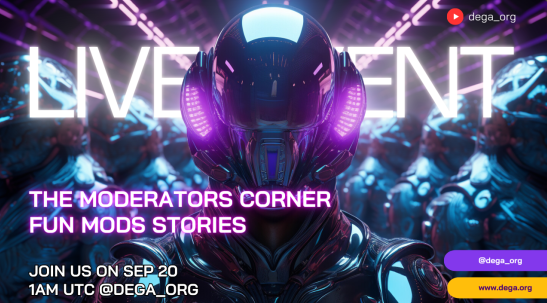 InfinityZEKE's tweet photo. DEGA Mods corner X space is live! Come hang out @DEGA_org #degafam #degacommunity https://t.co/1VclWGS6hk