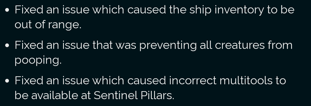 The devs really know what gamers want 🤣💩 #NoMansSky (Patch 4.45)