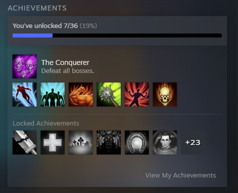 Got all my achievements up and running in 1 day! Hooray for me!

➡️Wishlist on Steam!➡️tinyurl.com/ElariaTCT
#gamedev #IndieGameDev #indiegame #indiedev #gamedeveloper #indiegamedeveloper #madewithunity #unity3d