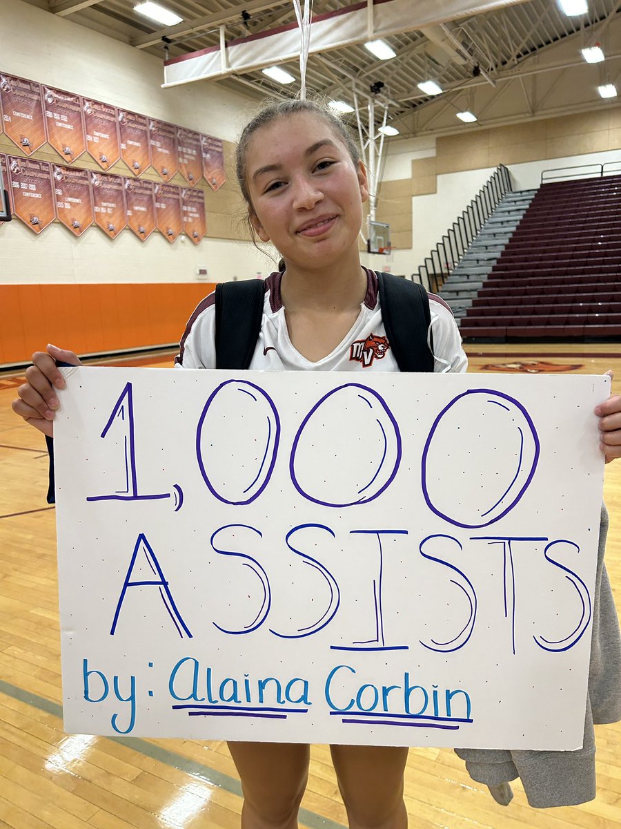 MVWildcatVball's tweet photo. Congrats to our Senior Setter, Alaina Corbin, for hitting 1K assists at our win over Stafford! @MVHS_SPORTS https://t.co/26fV4Tb2fM