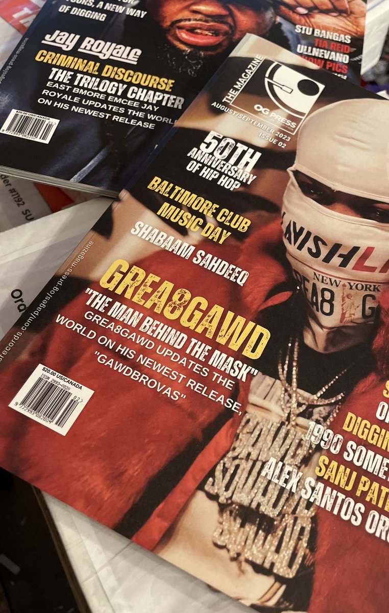 OG PRESS MAGAZINE-The 1st 2 ISSUEs of OG are SHIPPING NOW! WORLDWIDE SHIPPING! Stay TUNED!  BIG PLANS ARE IN THE WORKS!  #ogpress #ogpressmagazine #nyc #bmore #fashionstyle #viral #magazine #graffitiart #undergroundart #merch #cratedigging #diggininthecrates #opendrumsonly