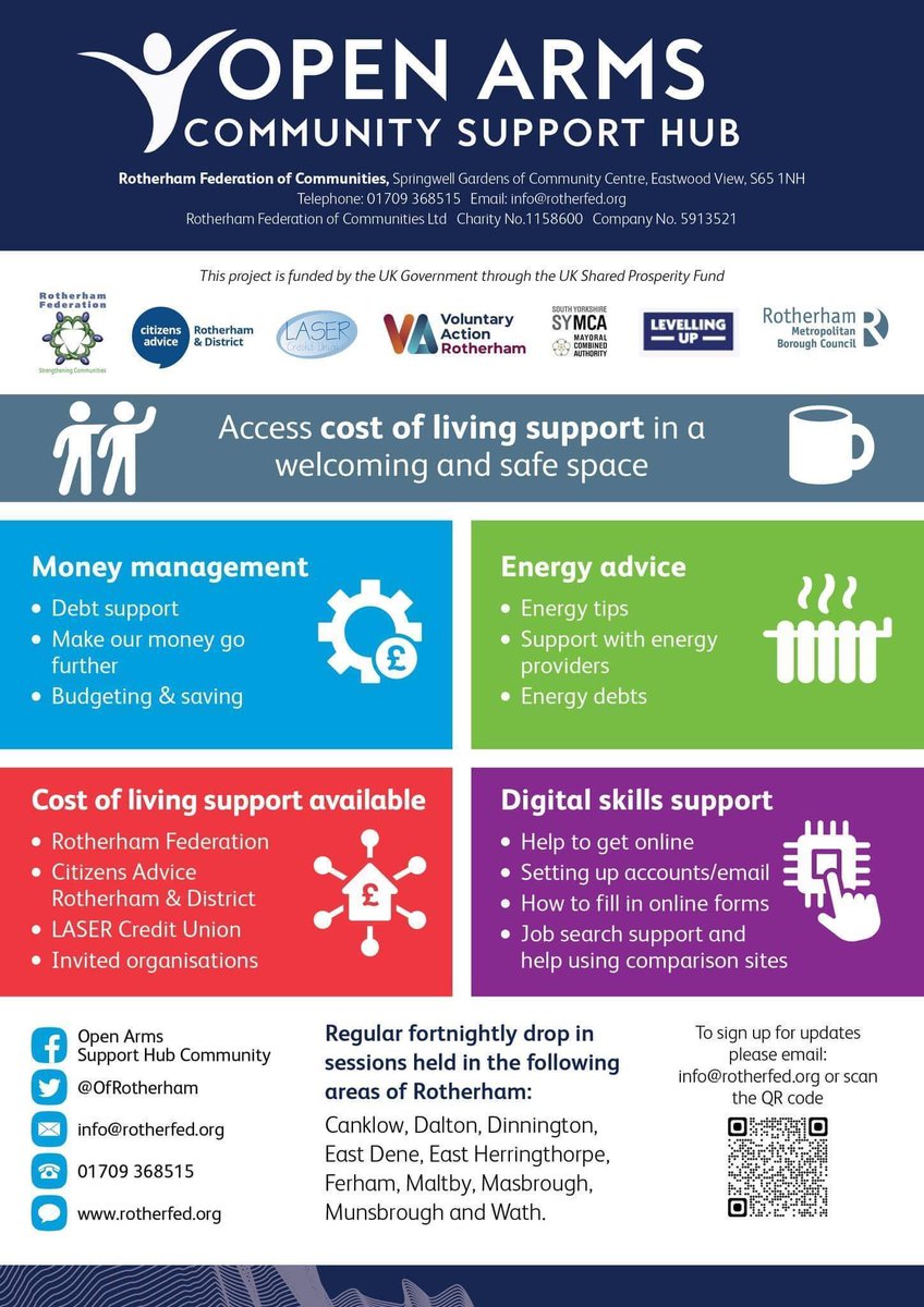 Stag & Rose Court Patient Participation Group (@stag_roseppg) on Twitter photo #WednesdayWisdom meet the <a href="/OfRotherham/">Rotherham Federation of Communities</a> team Open Arms -Community Support Hubs in Rotherham today- Dinnington Library Laughton Road, S25 2PP 9.30 - 3.30pm fortnightly
One stop support hub, a coffee, chat, advice in partnership with <a href="/CitizensAdvice/">CitizensAdvice</a> & <a href="/LASERcu/">LASER Credit Union</a>
#company #support #WednesdayWisdom meet the <a href="/OfRotherham/">Rotherham Federation of Communities</a> team Open Arms -Community Support Hubs in Rotherham today- Dinnington Library Laughton Road, S25 2PP 9.30 - 3.30pm fortnightly
One stop support hub, a coffee, chat, advice in partnership with <a href="/CitizensAdvice/">CitizensAdvice</a> & <a href="/LASERcu/">LASER Credit Union</a>
#company #support