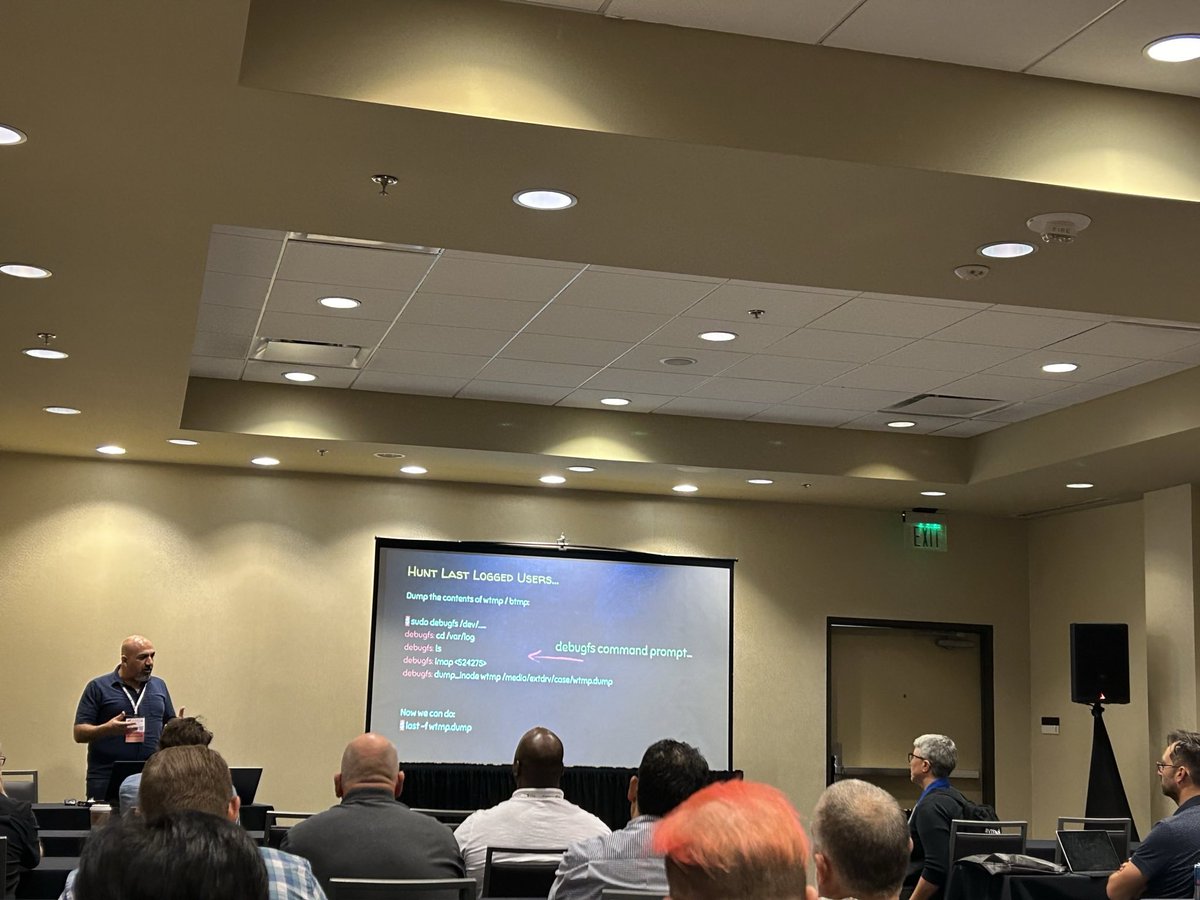 Thanks to <a href="/HTCIA/">HTCIA</a> for hosting this wonderful event and giving us the opportunity to present our “Investigating Linux Systems” #DFIR
CC: <a href="/maryst33d/">Mariam Khader</a>