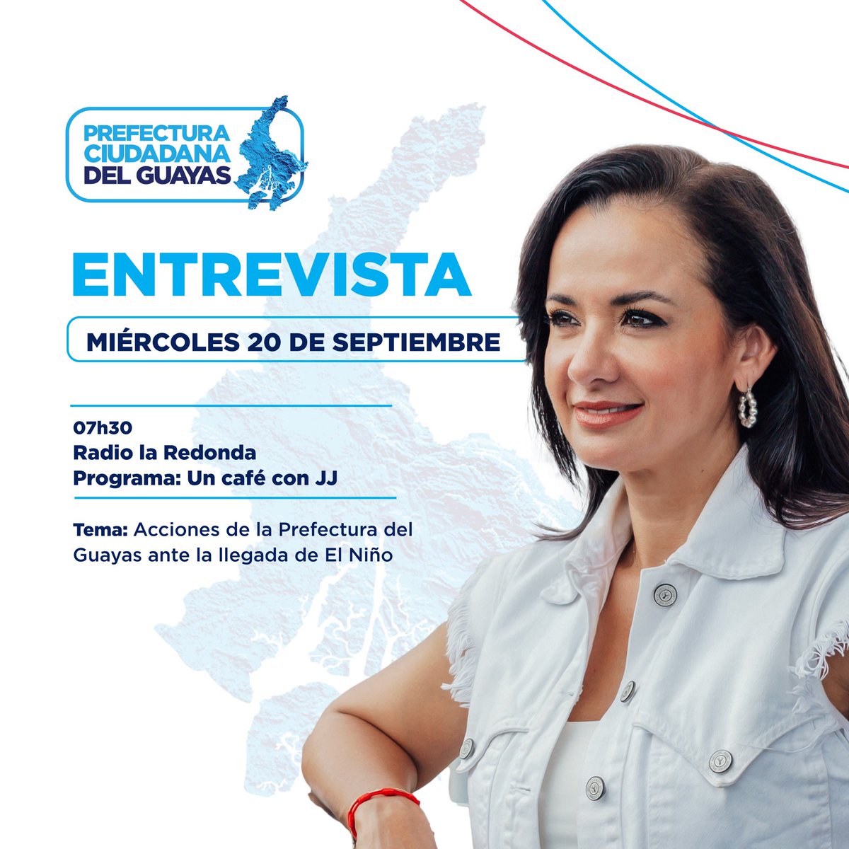 Los invito mañana a acompañarme en mi entrevista en 📻 <a href="/UnCafeConJJ/">Un Café con JJ</a>, ⏰07h30, hablaremos sobre cómo nos preparamos en <a href="/PrefGuayas/">Prefectura del Guayas</a> ante la llegada del fenómeno El Niño.