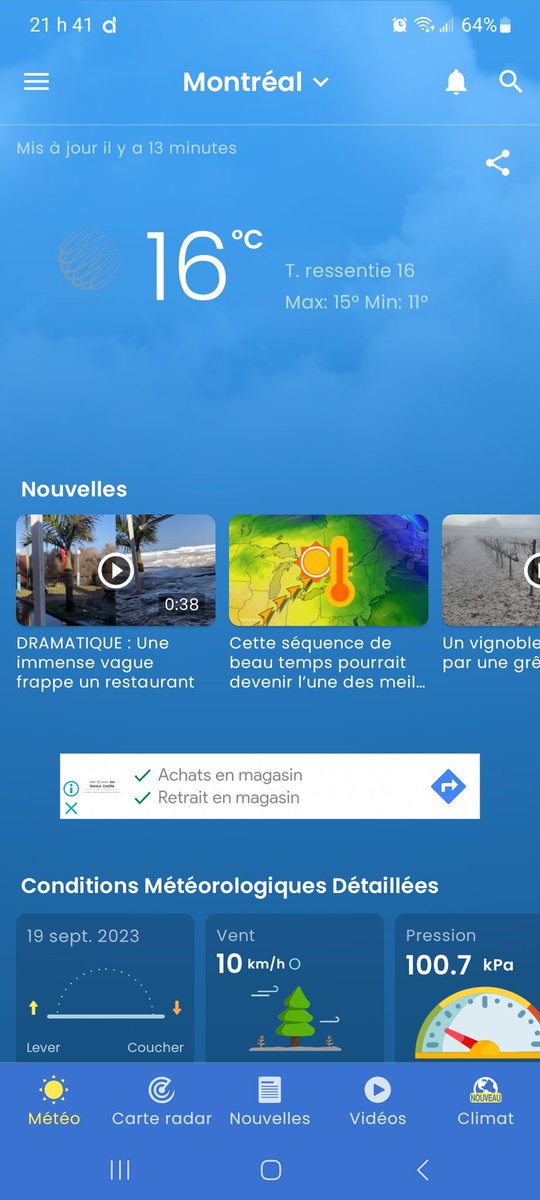 MediocreMeteo's tweet photo. Hey @meteomedia y se passe quoi avec votre app ? Ça doit faire 4-5 jours qu'on ne voit pu le symbole soleil ou nuage à côté du chiffre des degrés et qu'on ne voit plus la section "qualité de l'air" pour le pollen et herbe à poux.. Ca va tu être réparé avant 2025 ? Let's go 🤓💾💡 https://t.co/mZugmu0vWA