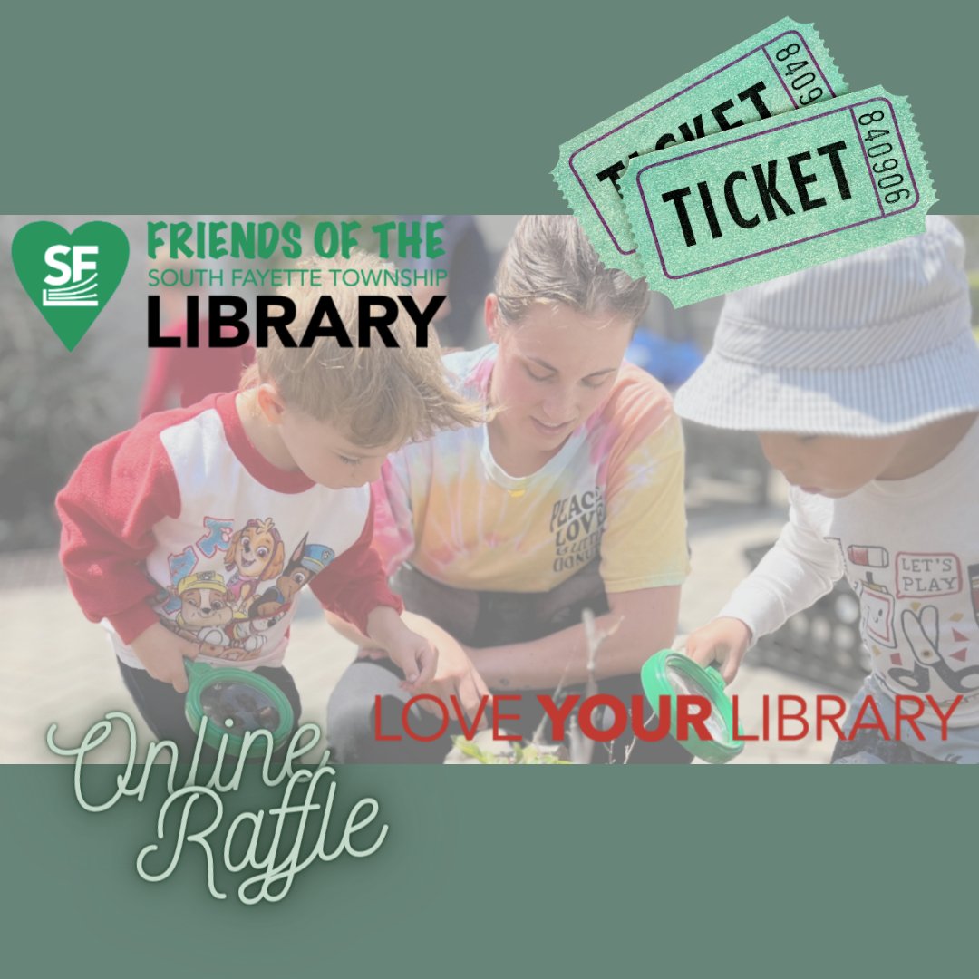 SouthFayette Library (@sfayettelibrary) on Twitter photo We are hosting an ONLINE RAFFLE with GREAT PRIZES!
go.rallyup.com/lyl/Campaign/D…
Every ticket YOU purchase will help further our mission of serving the South Fayette community.
A % of all tickets purchased by Sept 30 are matched by  the Jack Buncher Foundation. We are hosting an ONLINE RAFFLE with GREAT PRIZES!
go.rallyup.com/lyl/Campaign/D…
Every ticket YOU purchase will help further our mission of serving the South Fayette community.
A % of all tickets purchased by Sept 30 are matched by  the Jack Buncher Foundation.