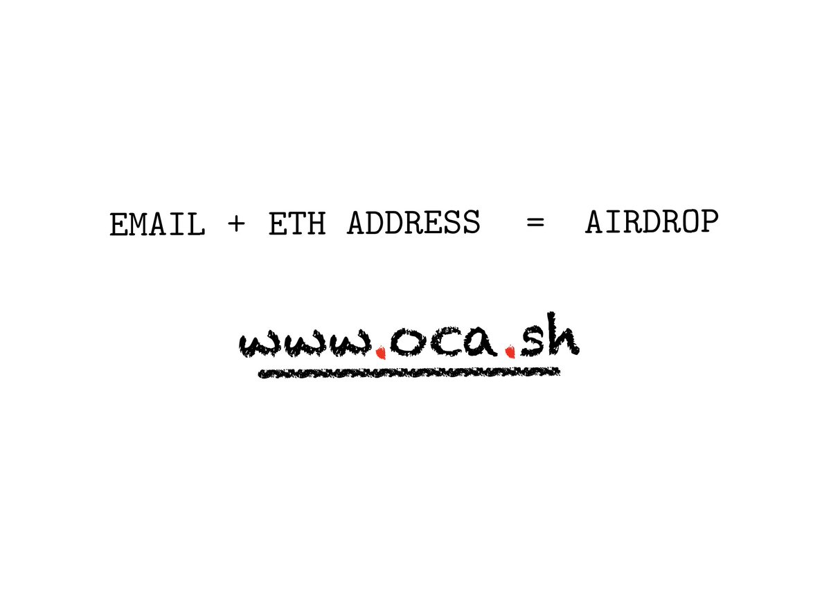 You in the ōCash airdrop? 1. Email Address. 2. ETH Address (get one with @MetaMask). 3. Submit pair at oca.sh. Done ✅ Want to win a ōFriend / Retweet this and comment below your address. MAYC (@BoredApeYC) giveaway: x.com/i/spaces/1ynjo…