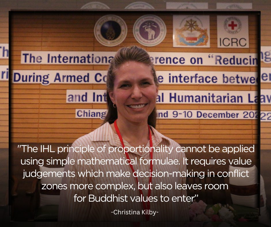 Our favorite quote from Christina Kilby, Associate Professor of Religion, James Madison University, at the ICRC’s international conference on Buddhism and IHL held in Thailand for the first time.

Keen to know more about our project? 👉bit.ly/2PHQ0yU