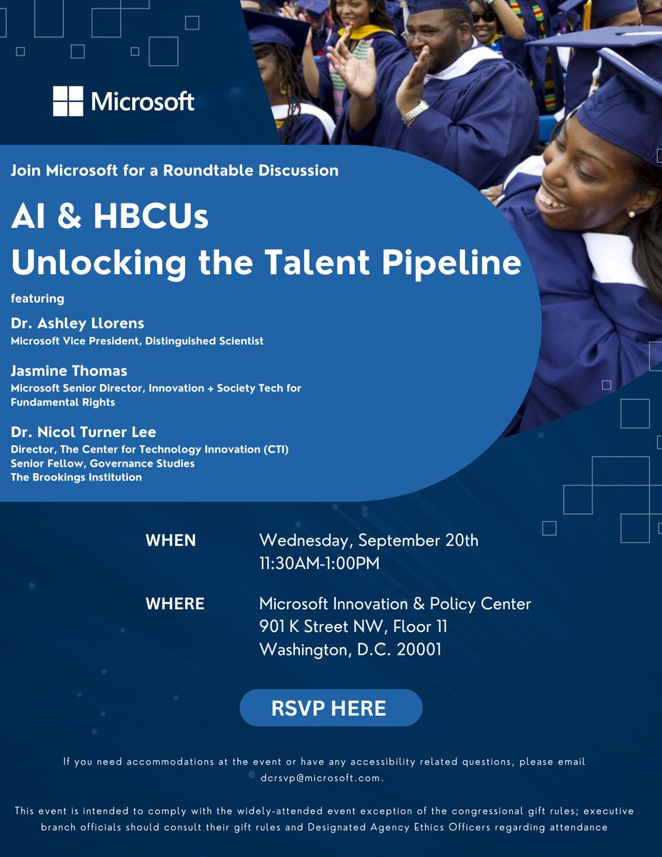 It's about that time for the @CBCF 2023 #AnnualLegislativeConference. My first stop this week - #Microsoft to discuss #AI and #HBCUs - 9/20/23 from 11:30 am - 1:00 pm ET. RSVP in the link below. #Equity #Inclusion #AIforAll #CBC #Talent #Diversity