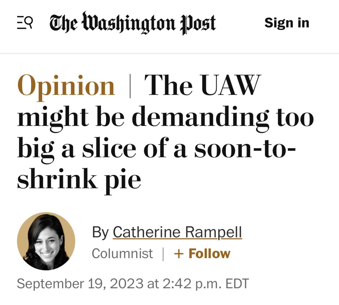 JPHilllllll's tweet photo. The inevitable is happening. The Jeff Bezos owned newspaper is running a hit piece on autoworkers. https://t.co/JxV4YauCqF