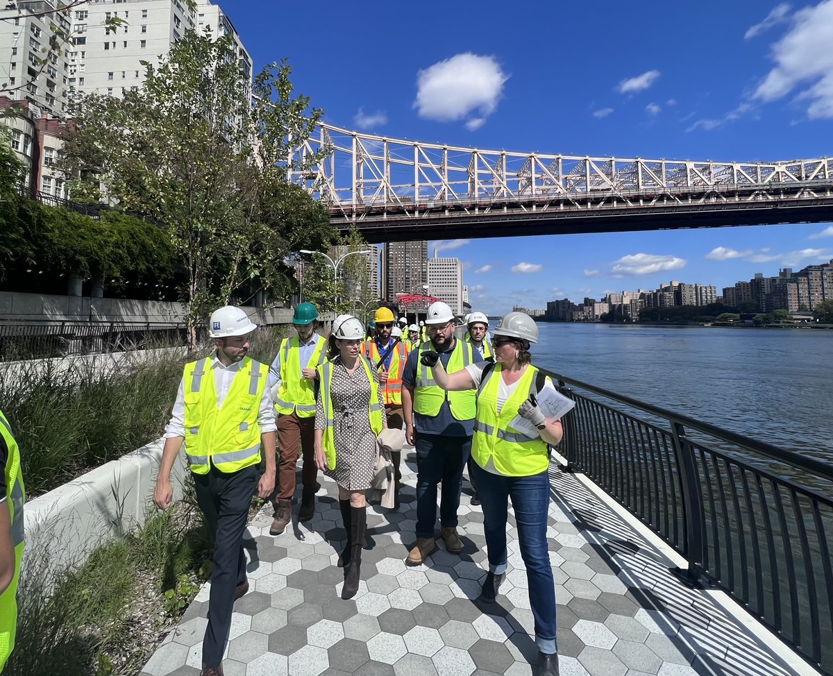 Touring the newly revamped East Midtown Greenway with <a href="/NYCEDC/">NYCEDC</a> <a href="/NYCParks/">NYC Parks</a> <a href="/KeithPowersNYC/">Keith Powers</a>. Nearing completion, this waterfront plaza will provide open space to the public &amp; recreation space for pedestrians and bicyclists. Can’t wait for it to open this winter! <a href="/EsplanadeFriend/">EsplanadeFriends</a>