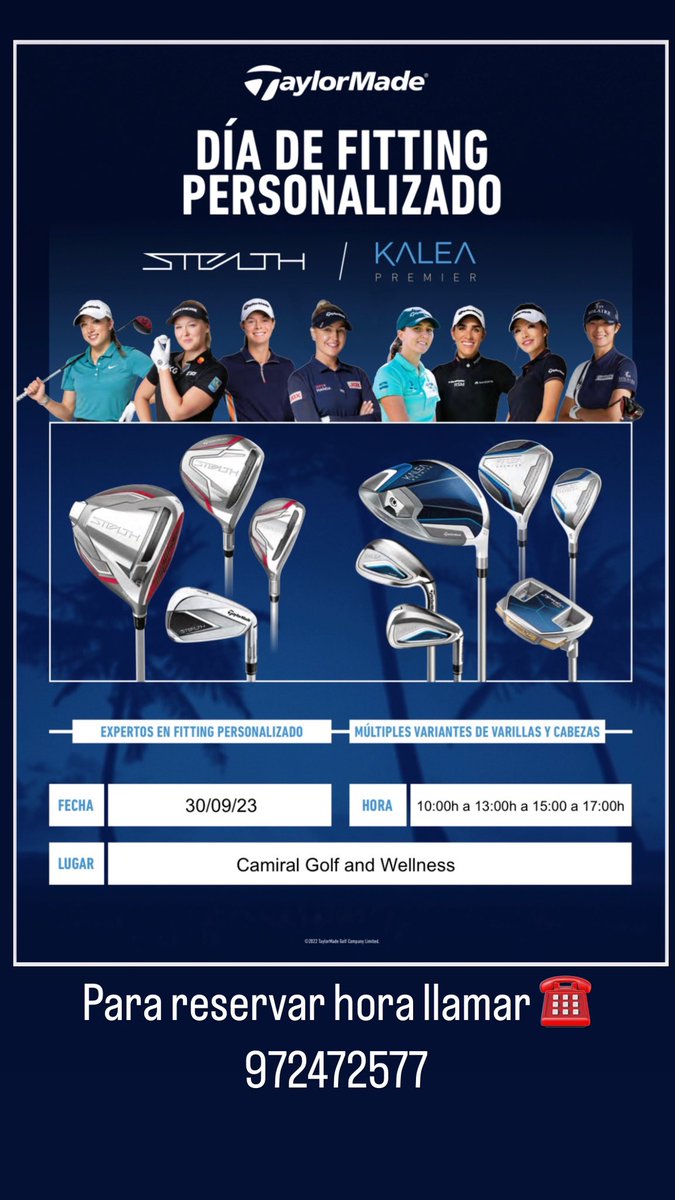 Enricpga's tweet photo. Ya faltan pocos días para el @TaylorMadeTour Fitting Day en  @Camiral_ . 
¡No pierdas la oportunidad de probar material ajustado para ti 😉!! https://t.co/tfHYQUyLMa