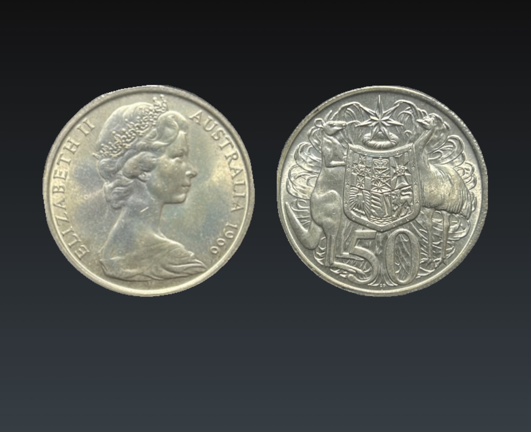 オーストラリア 50Cent 佳かっ 50セント 1969年 硬貨・コイン 233