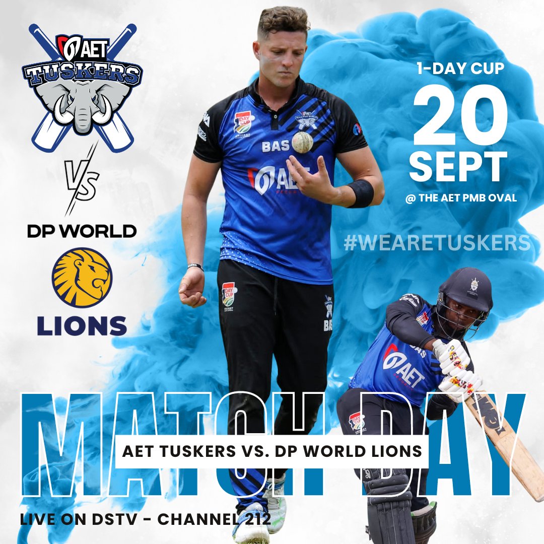 The time has come! 🐘
. . .
The team is fired up for their first game in the Division One 1-Day Competition! 🏏
. . .
Tune into DSTV - Channel 212 to watch us live against the DP World Lions...
. . .
#WeAreTuskers #DivisionOne #CSAOneDayCompetition #AETTuskers