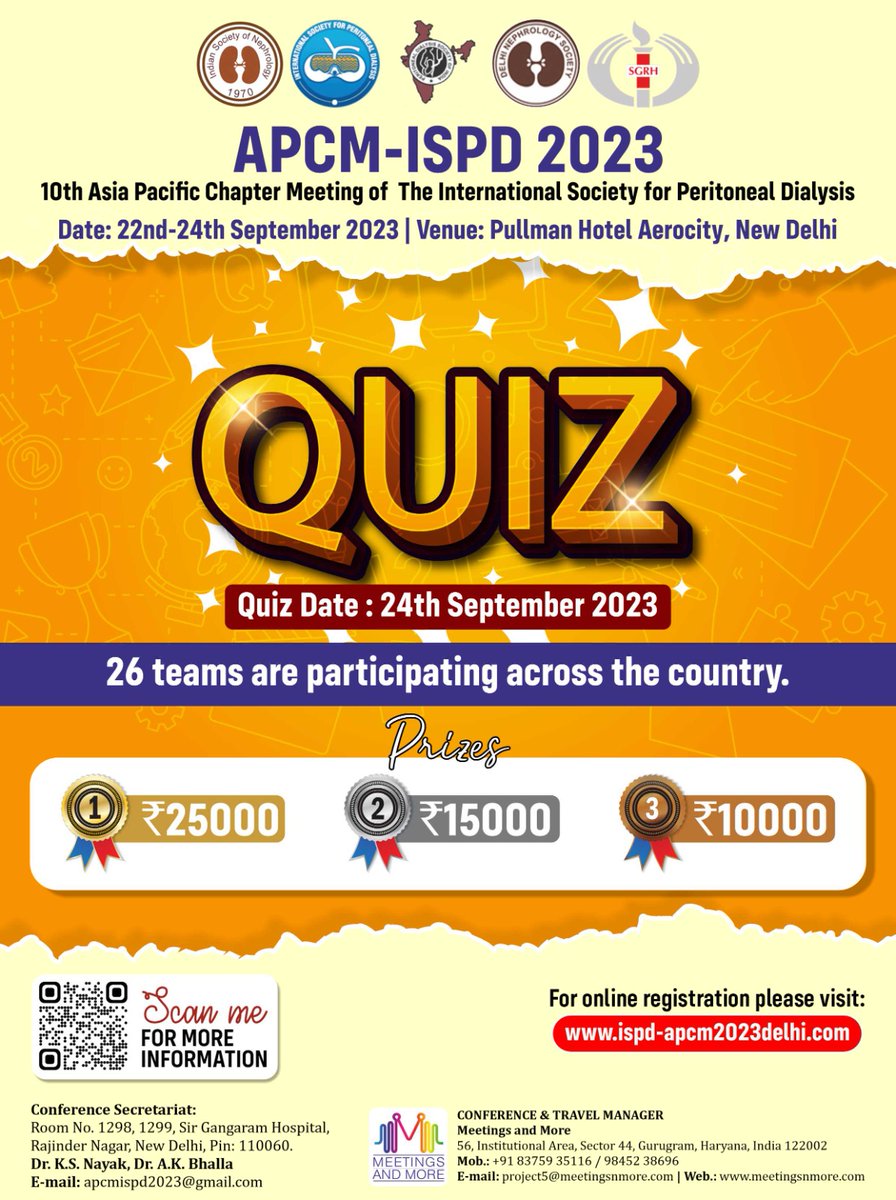 Dear Colleagues,

Inviting you to the upcoming international conference APCM ISPD 2023.

For more information: ispd-apcm2023delhi.com
For registration:
ispdapcm2023delhi.com/registration.p………  

#ispd23 #conference #kidney #nephrology #peritonealdialysis