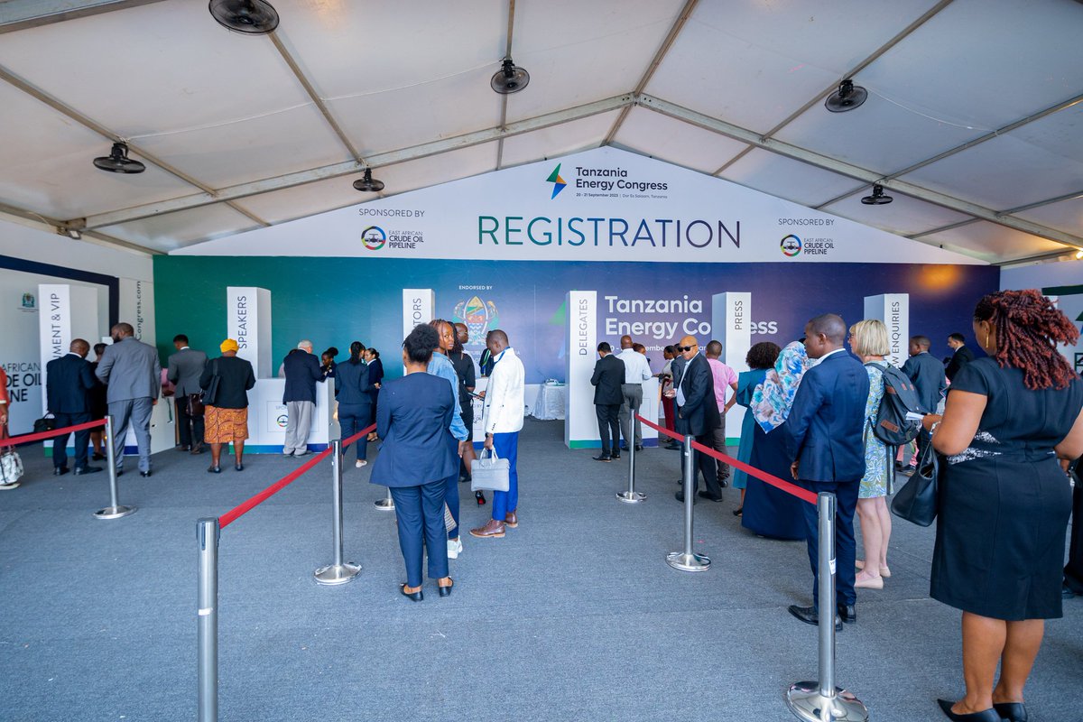kapeto98's tweet photo. Welcome to the 5th edition of the Tanzania Energy Congress 2023! 🇹🇿

Registration and welcome coffee have officially begun where sponsors, exhibitors and delegates are enjoying some pre-summit networking. 

#TEC23 #TanzaniaEnergyCongress #Energy #Gas #dmgevents https://t.co/uatdwMnVt0