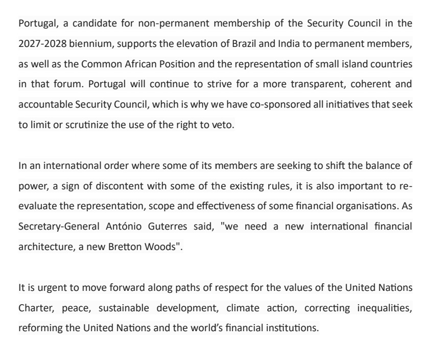 Laxmikant1717's tweet image. At UNGA address, Portugal President Marcelo Rebelo de Sousa backs India, Brazil to be permanent members of a reformed Security Council.

#UNSCreforms #PermanentMember #JustinTrudeau #KhalistaniTerrorists @AmitLeliSlayer @amitmalviya @astitvam @bykarthikreddy