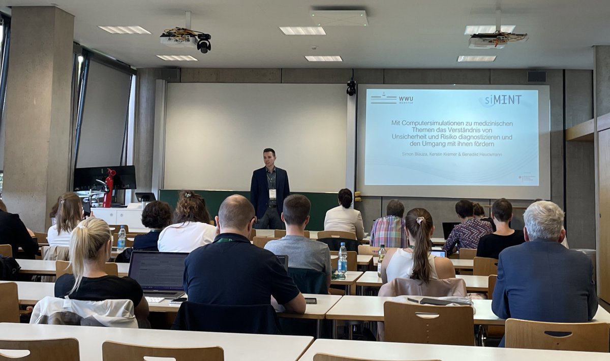 Today, @s_blauza contributed to a symposium organized by @didaktikprof & Elvira Schmidt during #fddb2023 🎤In his superb talk, he explored the potential of computer simulations in enhancing our understanding of #risk and #uncertainty in SciEd💻 more at projekt-siMINT.de