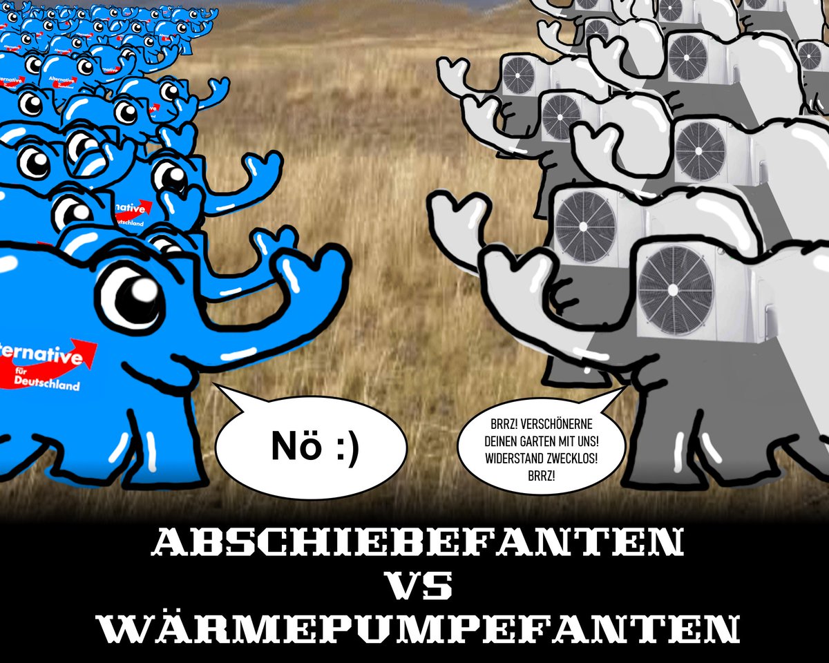 Abschiebefanten vs Wärmepumpefanten #afdjaa #AfD #abschiebefant #stolzmaus