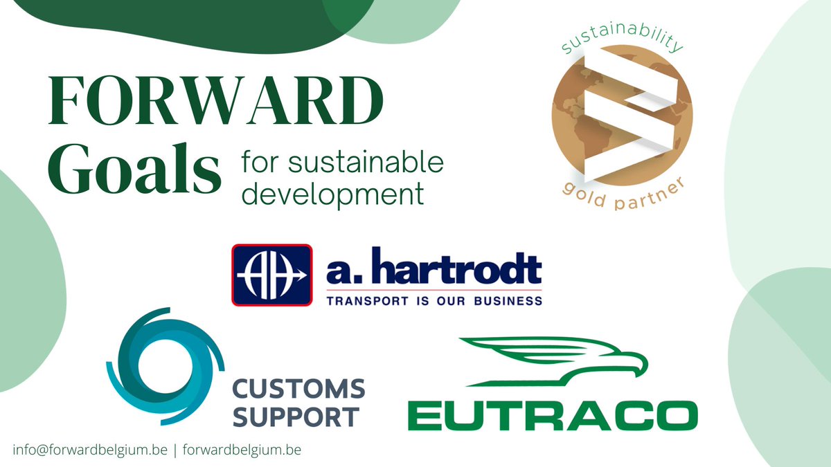 FORWARDBelgium's tweet photo. 👏 Wij feliciteren hierbij van harte a. hartrodt (Belgium), Customs Support en Eutraco die zopas het GOLD label van de #FORWARDGoals for #SustainableDevelopment ontvingen. #sustainability #FORWARDBelgium #freightforwarding #hartrodt #customssupport #eutraco https://t.co/pz0Qre87q0