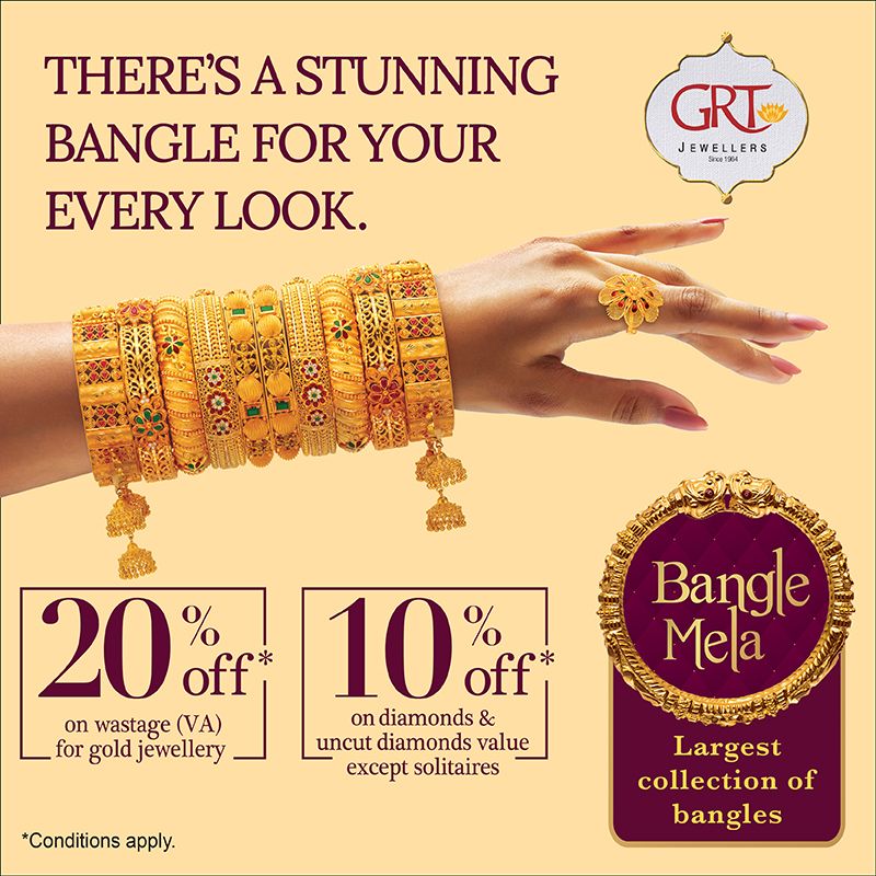 Buy Dazzling Heart And Floral Gold Bracelet |GRT Jewellers