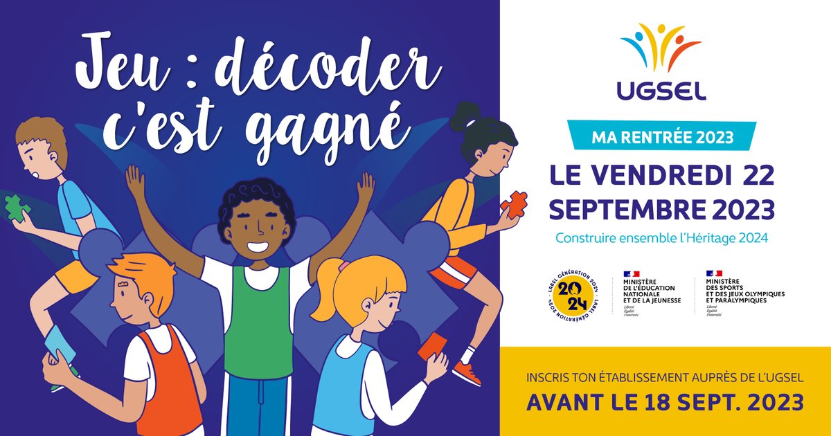 UGSELnationale (@ugselnationale) on Twitter photo Ma rentrée sportive commence aujourd'hui avec la JNSS pour les établissements du second degré et se poursuit vendredi avec Ma rentrée UGSEL vendredi 22 pour le 1er degré. A tous nous vous souhaitons une belle rentrée sportive <a href="/Sports_gouv/">Ministère des Sports 🇫🇷</a> <a href="/unss/">UNSS_National</a> <a href="/Eduscol/">éduscol</a> <a href="/education_gouv/">Ministère Éducation nationale</a> #ugsel Ma rentrée sportive commence aujourd'hui avec la JNSS pour les établissements du second degré et se poursuit vendredi avec Ma rentrée UGSEL vendredi 22 pour le 1er degré. A tous nous vous souhaitons une belle rentrée sportive <a href="/Sports_gouv/">Ministère des Sports 🇫🇷</a> <a href="/unss/">UNSS_National</a> <a href="/Eduscol/">éduscol</a> <a href="/education_gouv/">Ministère Éducation nationale</a> #ugsel