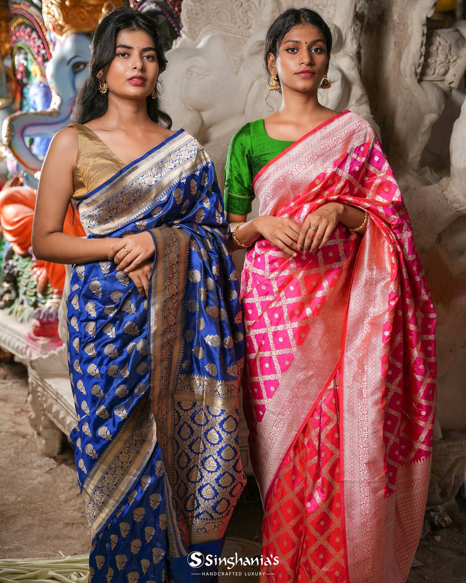 Singhanias_Hyd's tweet photo. Wishing everyone a fantastic Ganesh Chaturthi, honouring the Colours of Prosperity of a Banarasi Saree! May the blessings of Lord Ganesha bestow you happiness, prosperity, and abundance. 

#Singhanias #Singhaniashyderabad #SareeLove #EthnicsWear #Traditonalsarees #GaneshChaturti https://t.co/x0rFZXv78N