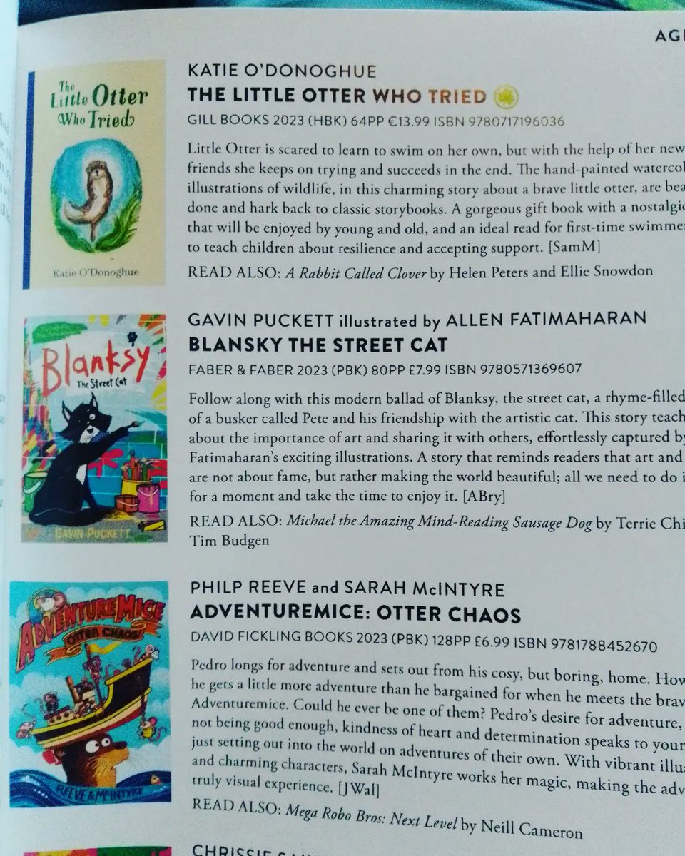 Thank you so much @KidsBooksIrel  for including, The Little Otter Who Tried, in the #readingmatters Reading Guide. 
#childrensbooks
#childrensbooksireland  #discoveririshkidsbooks #wellbeing #mentalhealth