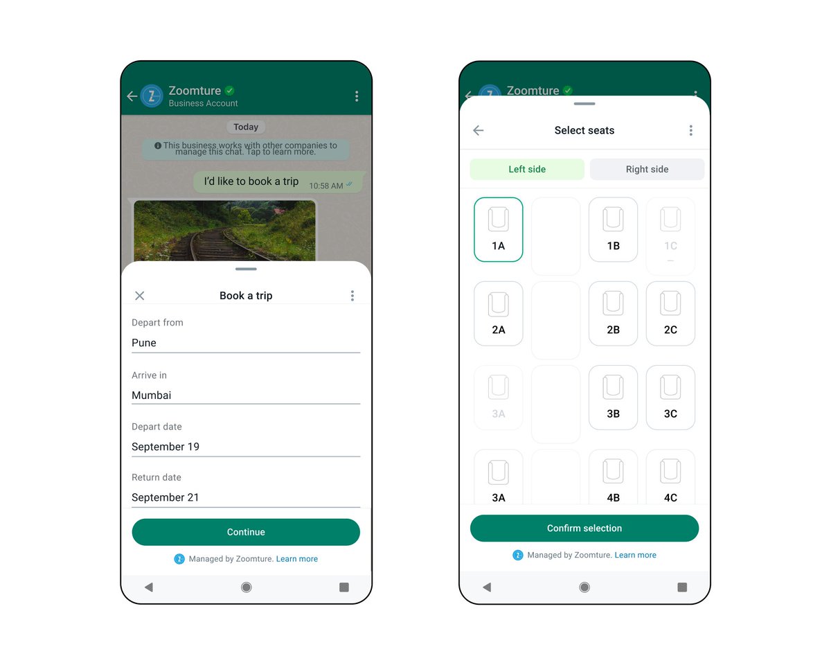 For everyone that chats with businesses on @WhatsApp, we've got lots of great improvements coming, including a way for business to build richer in-chat experiences that will make it easier to do things like book an appointment or buy a ticket, all within the app.