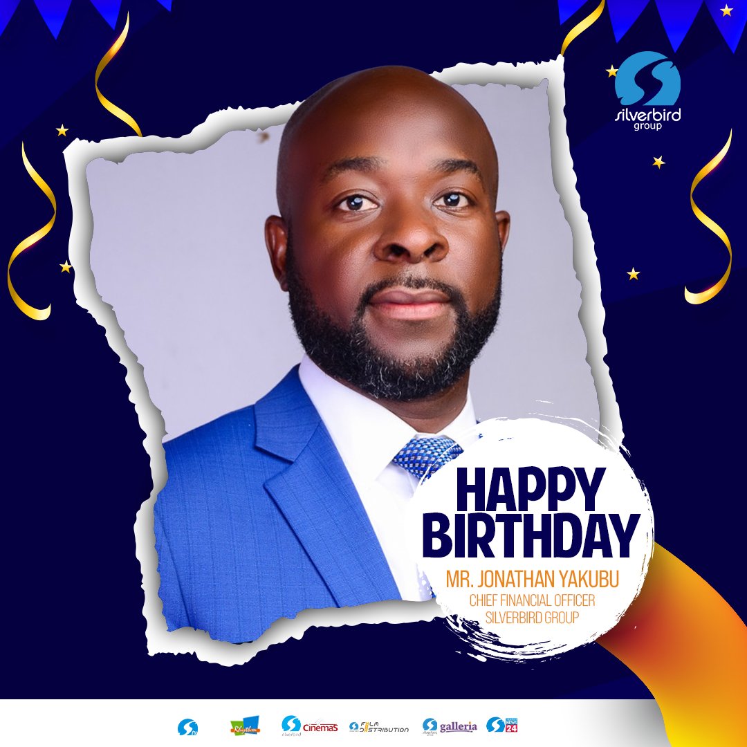 SBG_PO's tweet photo. Happy Birthday Mr. Jonathan Yakubu, Chief Financial Officer, Silverbird Group. 
#Happybirthday 
#SilverbirdGroup https://t.co/PWlXnGY9tL