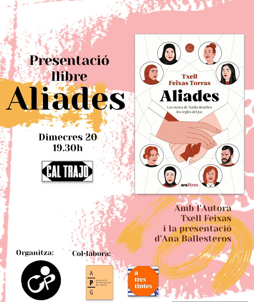 Can_Pistraus's tweet photo. Avui a les 19:30h al local de l'entitat rebrem a @txellfeixas autora del llibre "Aliades".
La història d'unes nenes de Xatila que van formar un equip de bàsquet per evitar un destí dramàtic. Presentarà l'acte l' @aa__ballesteros https://t.co/UtG178ywJ6