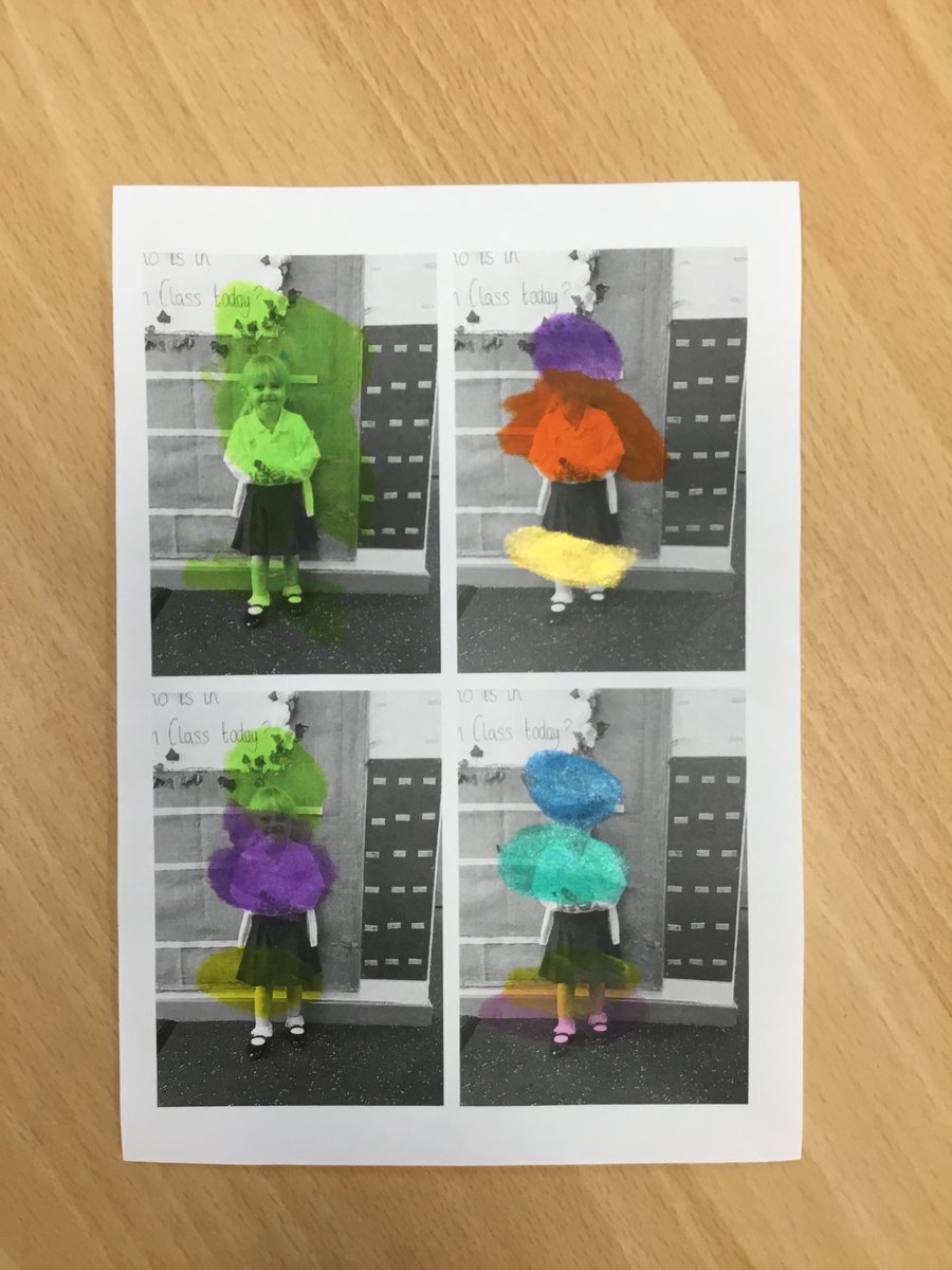 braunstone_cps's tweet photo. F1's representation of Andy Warhol. When creating their art, the children developed language skills by articulating features they have themselves which links  to our topic 'All About Me'  #BCPS #EYFSBCPS https://t.co/7YpuBp0jot