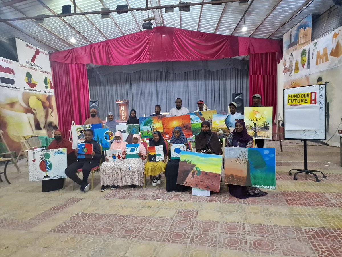 ActionAid_SS's tweet photo. Several kids participated in the #FundOurFuture campaign paint competition and expressed their understanding of climate change through beautiful pictures. #agroecology #ClimateCrisis #FinanceFlows #ClimateChange #ClimateJustice #SustainableSolutions #ClimateActionNow https://t.co/ZvUF0QeSKx