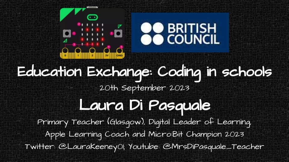 LauraKeeney01's tweet photo. Super excited and nervous to be a panel member on this evening's #EduExch2023 for @Schools_British Come along and hear all about how to sustainably embed coding in the classroom, enabling access to all! #ConnectedByLearning @microbit_edu @MSMakeCode @DigiLearnScot @DL_for_All https://t.co/IHU06cVlIa