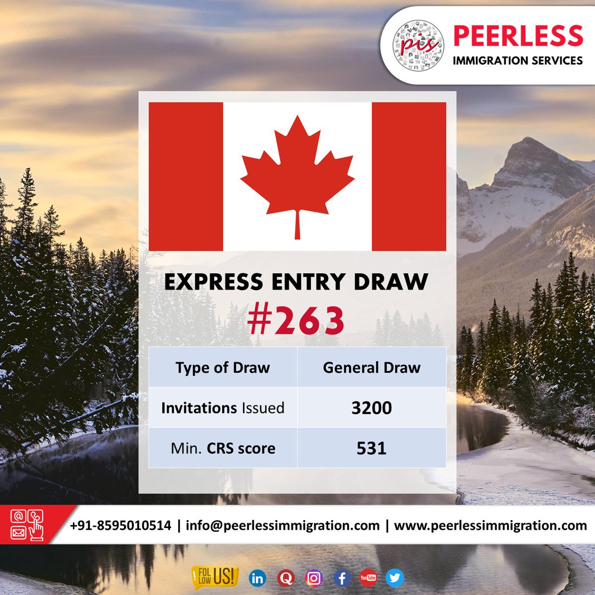 peerlessimmi's tweet image. 🍁 Canada Update: Express Entry News

On September 19th, 2023, 🇨🇦 IRCC invited 🎯 #3200skilledworkers seeking to ✈️ apply for a PR visa via the #ExpressEntrysystem in this latest draw. 

Read more 🌐 peerlessimmigration.com/express-entry-…

✅☎️+91-8595010514
✅ ✉ info@peerlessimmigration.com…