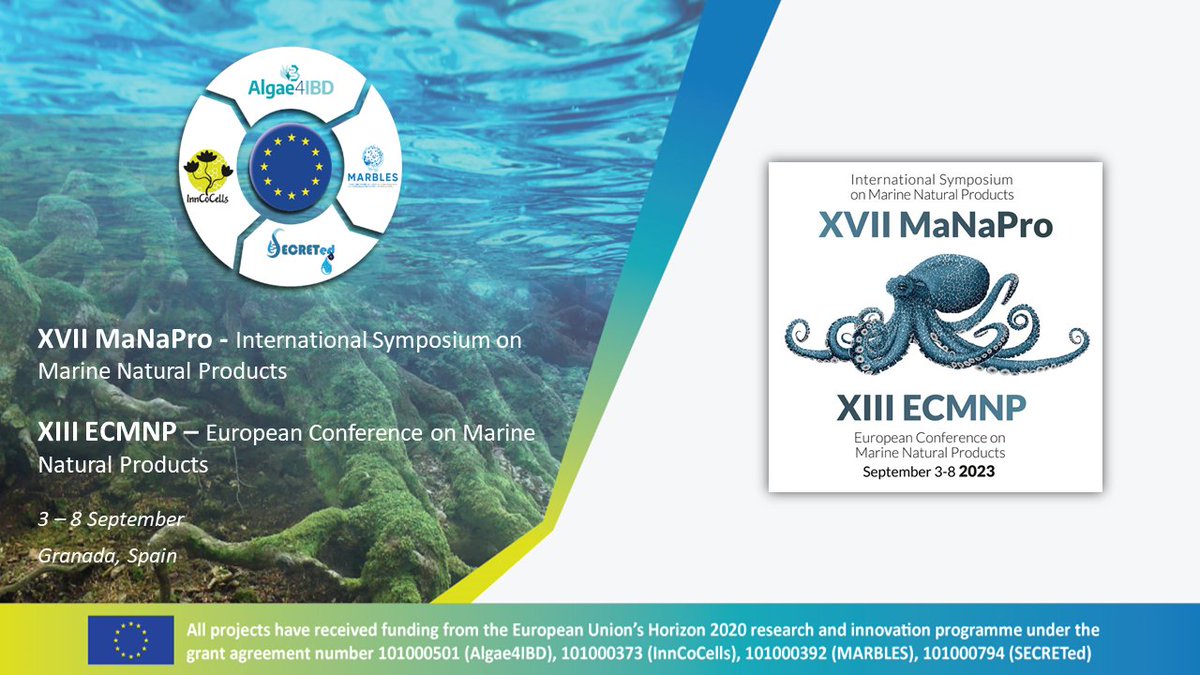 SecretedH's tweet photo. 🔆📣A.I.M.S. Cluster, composed of @SecretedH🦠, @Algae4IBD 💦, @inncocells🌱 and #MARBLES_EU 🐟, was at the XVII #MaNaProconference🍃

🌀All projects presented their activities and communicated successfully during the #opensession👥

#H2020 #aimscluster #dissemination https://t.co/3wZBKhFn7g