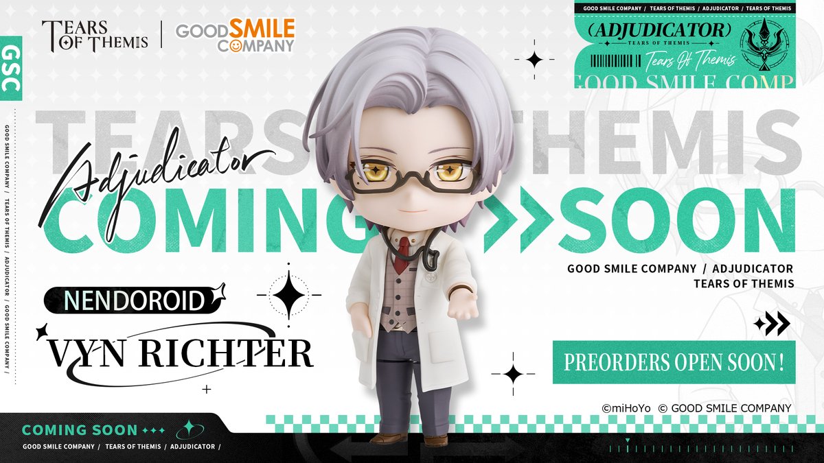 GoodSmile_US's tweet photo. Preorders open soon!

Nendoroid Adjudicator

From the "romance x detective x adventure" game Tears of Themis comes a Nendoroid of Vyn Richter

Preorders are set to open from September 29, so stay tuned for more information!

#TearsofThemis #goodsmile https://t.co/GLeBhcSeK1