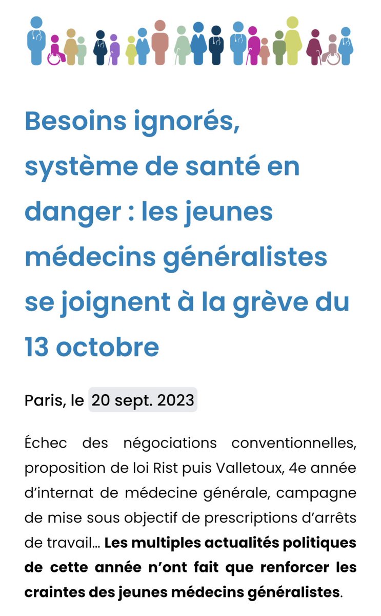 ReAGJIR's tweet photo. 📣 Communiqué

Besoins ignorés, système de santé en danger ⚠️ 

les jeunes médecins généralistes se joignent à la grève intersyndicale et feront entendre leur voix le 13 octobre 🗣️ https://t.co/avLEHad1lZ