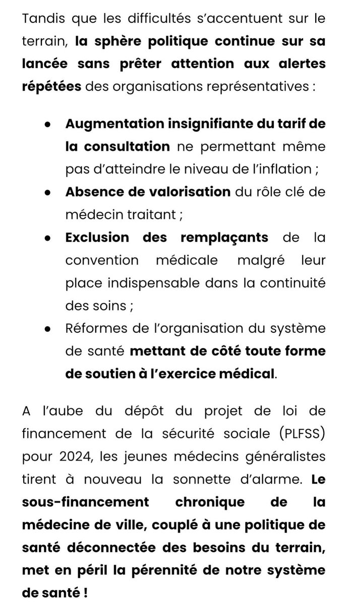ReAGJIR's tweet photo. 📣 Communiqué

Besoins ignorés, système de santé en danger ⚠️ 

les jeunes médecins généralistes se joignent à la grève intersyndicale et feront entendre leur voix le 13 octobre 🗣️ https://t.co/avLEHad1lZ