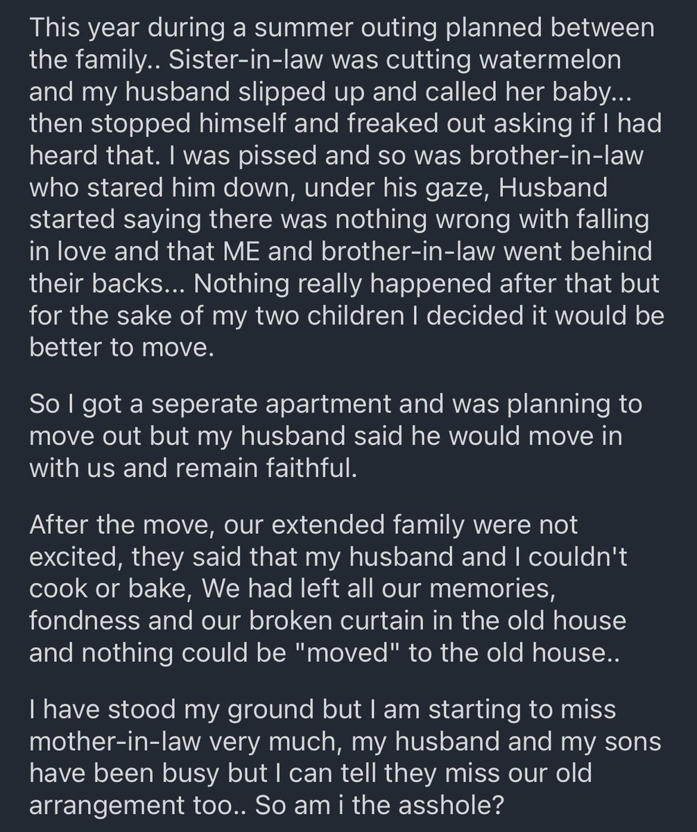hwngified's tweet photo. in honor of skz family coming back here is when someone posted the entire thing on reddit under the /AmITheAsshole tag 😭 https://t.co/tOtmEkUOHR