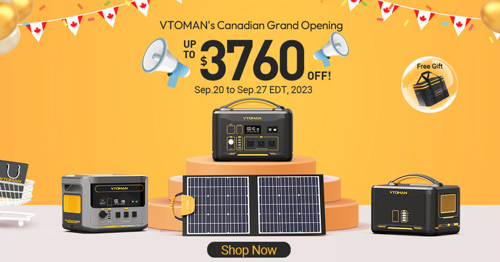 VTOMAN_Official's tweet photo. 🎉VTOMAN Canada launch!🇨🇦Get your ultimate power solutions with up to $3760 off!
⚡FlashSpeed 1500: 1Hr Full Charge
🔋JUMP 1800: 1800W Output
🎁Free VTOMAN Carrying Case with every purchase!
🗓️Sale starts NOW until Sept 27. 🛒
Visit 👉https://t.co/efywgtv3mF
 #FlashSpeed  #Sale https://t.co/DYOJRAyJ2L