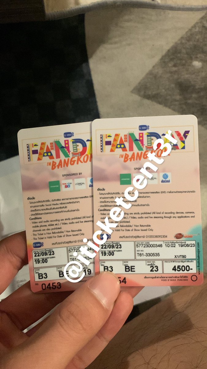 WTS🔥🔥 (ขายเท) 3090 บาททุกใบ🔥

เอิทมิก
#GMMTVFandayinBKKxEM
✦ 4500 THB x 2 B3 BE19,23 🔥

Give all Bene
F2F at bts bangwa (No deposit)
จ่ายผ่าน shopee เก็บปลายทาง +4% ค้าบ
สนใจทีกมาคุยกันได้เยย