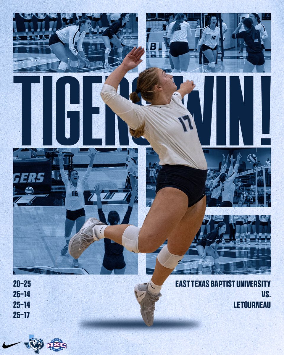 ETBU_Volleyball's tweet photo. Tonight W stands for Win and White Out!

@gracelynw_ | 11 Kills 4 Blocks 
@MosleyGraycee | 19 Kills 10 Digs
Sydney Temple | 27 Assists 7 Digs 

#TexasTigers https://t.co/nvIFK06uEw