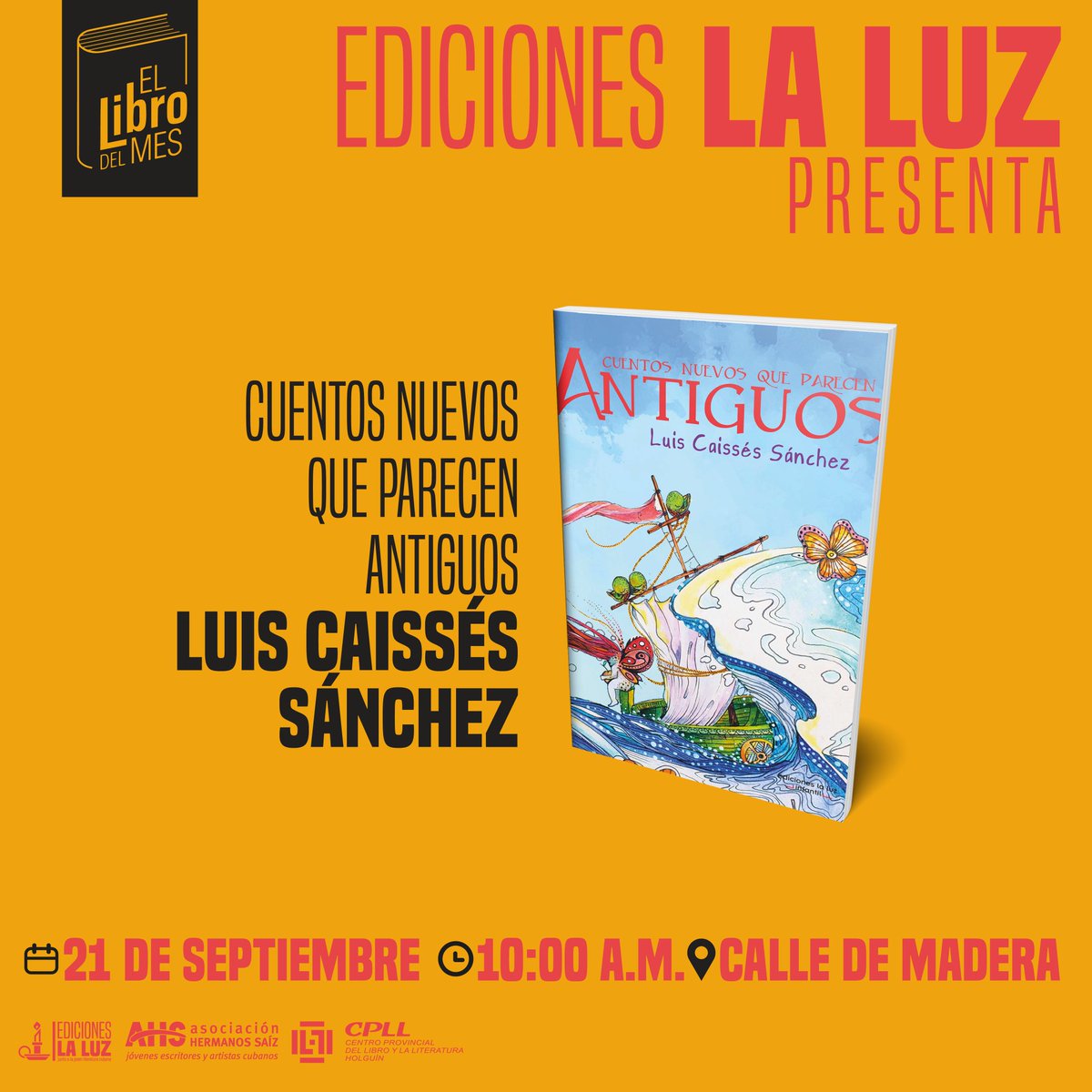 Ediciones_LaLuz's tweet photo. 🗓️ 𝗔𝗴𝗲𝗻𝗱𝗮 𝗘𝗹 𝗟𝗶𝗯𝗿𝗼 𝗱𝗲𝗹 𝗠𝗲𝘀 | Ediciones La Luz es la invitada a este espacio mensual que promueve textos clásicos y contemporáneos, de autores cubanos y extranjeros, como parte del Programa Nacional por la Lectura. https://t.co/Nrex0onVTN
