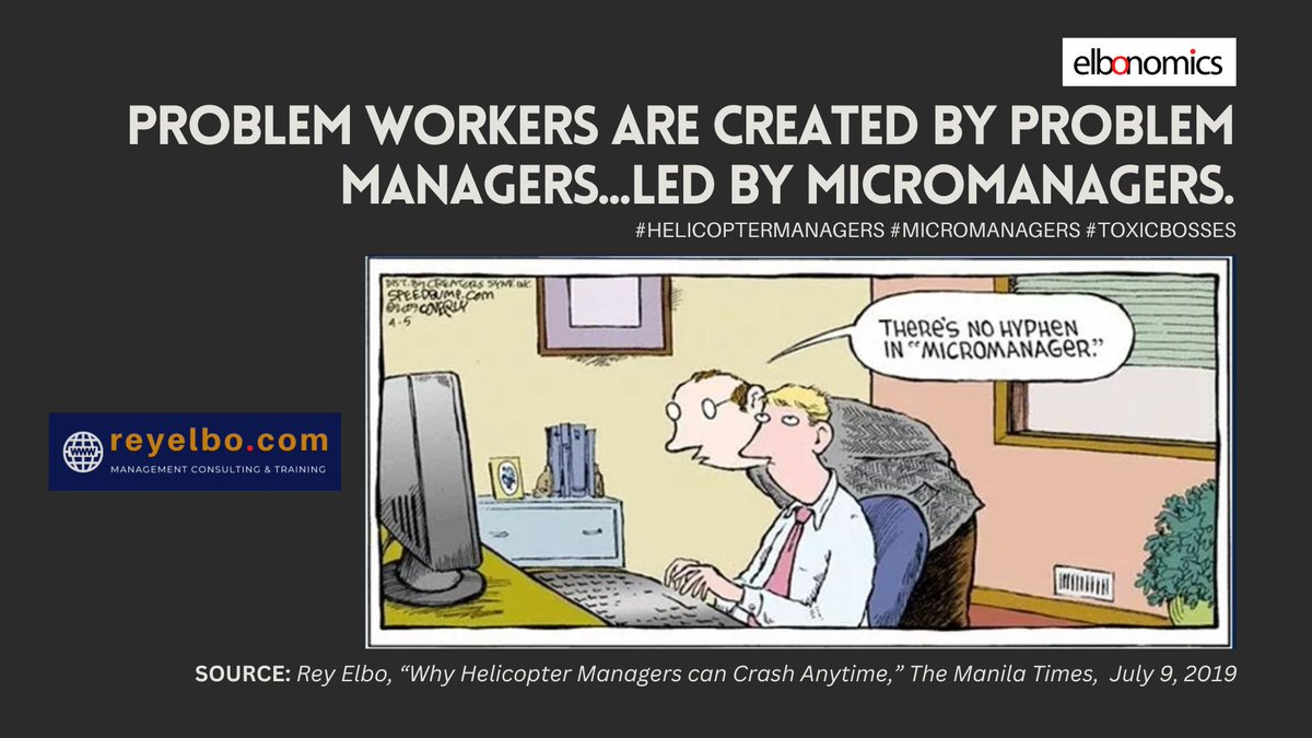 Rey_Elbo's tweet image. Wonderful Wednesday | Sep 20, 2023
#problemworkersarecreatedbyproblemmanagers #micromanagement #helicoptermanager #toxicbosses