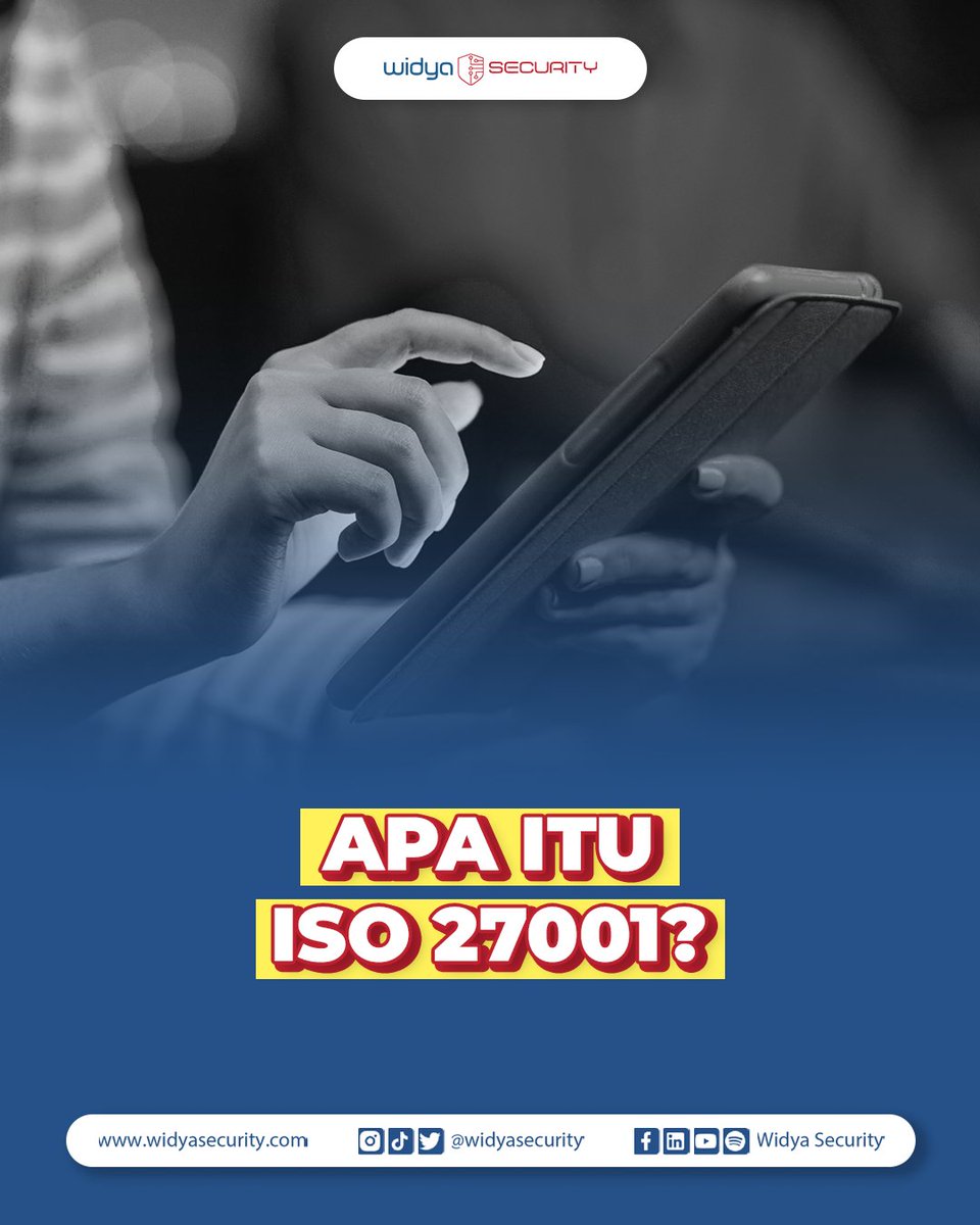 widyasecurity's tweet photo. Yuk kita bahas tentang apa itu ISO 27001! Simak penjelasannya pada slide dibawah yaa👇☺

#WidyaSecurity #feelsafewithus #cybersecurity #ISO27001 #ISMS #cybersecurityexperts #cybersecurityconsultant #pentestingindonesia #jasapentestindonesia #keamanansiber https://t.co/HcfVMF5P9c